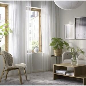 IKEA Lill Sheer 2 Panels 98 X 110 in Curtain - White Room Divider Window Shower